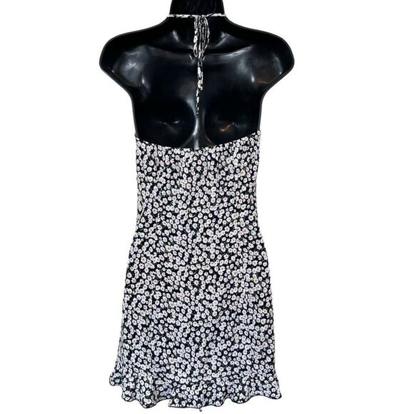 Princess Polly McLeod Blue Floral Drawstring Ruched Halter Ruffle Mini Dress - Picture 15 of 16